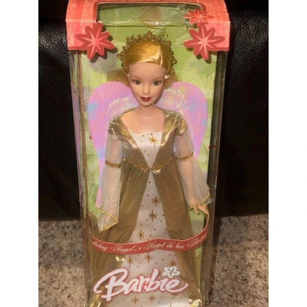 Holiday Angel Barbie Doll Angel de las Fiestas Blonde Hair in Box 2001 NRFB - Picture 2 of 9